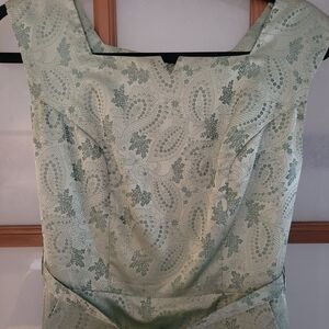Elegant Green Floral Vintage Japanese Dress